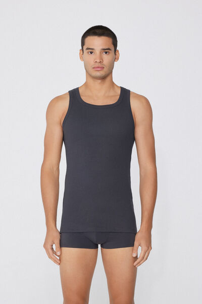 Tezenis Camiseta de tirantes anchos de algodón hombre Hombre Gris Tamaño S