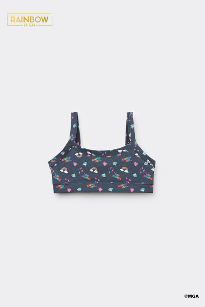 Tezenis Top Sujetador Niña Algodón Estampado Rainbow High Chica Negro Tamaño M