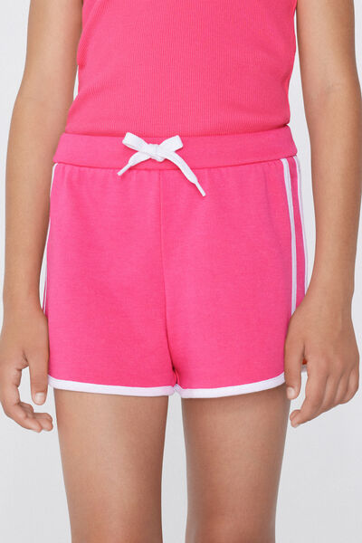 Tezenis Shorts Felpa Algodón Ribetes Niña Chica Rosa Tamaño 12-13