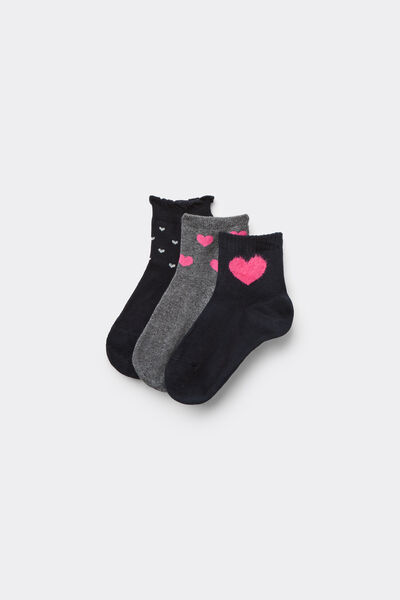Tezenis 3 Pares Calcetines Cortos Algodón Estampados Niña Chica Impreso Tamaño 34-36