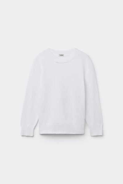 Tezenis Jersey Manga Larga Cuello Redondo Algodón Calado Niña Unisex Blanco Tamaño 10-11
