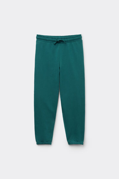 Tezenis Pantalón Largo de Felpa Unisex para Niños Unisex Verde Tamaño 6-7