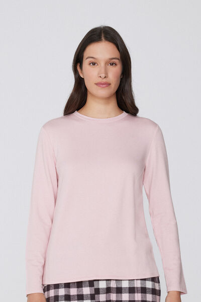 Tezenis Camiseta Afelpada Manga Larga Cuello Redondo Viscosa Mujer Rosa Tamaño L
