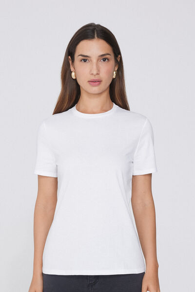 Tezenis Camiseta Cuello Redondo Algodón Orgánico Mujer Blanco Tamaño XS