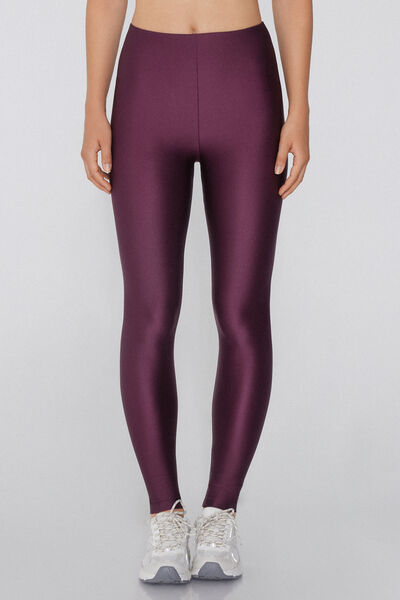 Tezenis Leggings de Microfibra Brillante Mujer Violeta Tamaño S