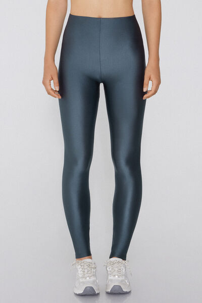 Tezenis Leggings de Microfibra Brillante Mujer Gris Oscuro Tamaño S