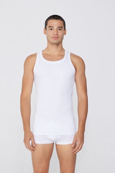 Tezenis Camiseta de tirantes anchos de algodón hombre Hombre Blanco Tamaño XXL