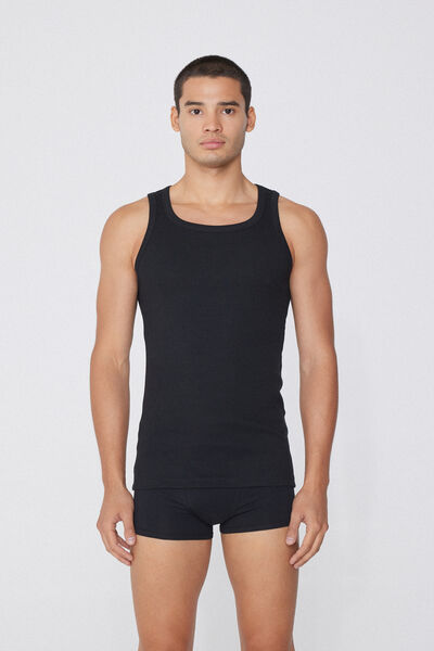 Tezenis Camiseta de tirantes anchos de algodón hombre Hombre Negro Tamaño L