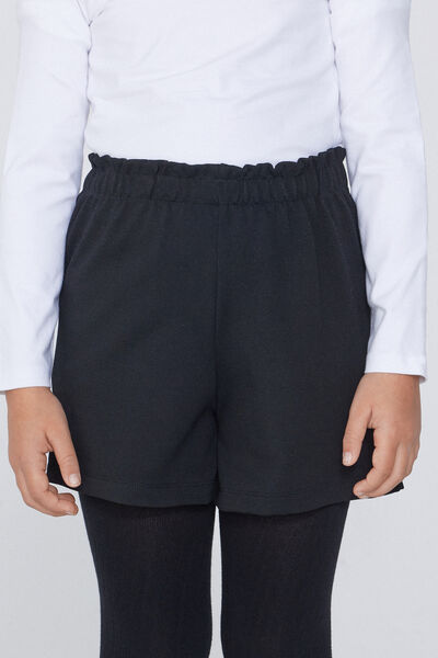 Tezenis Shorts Niña Punto Milano Chica Negro Tamaño 12-13