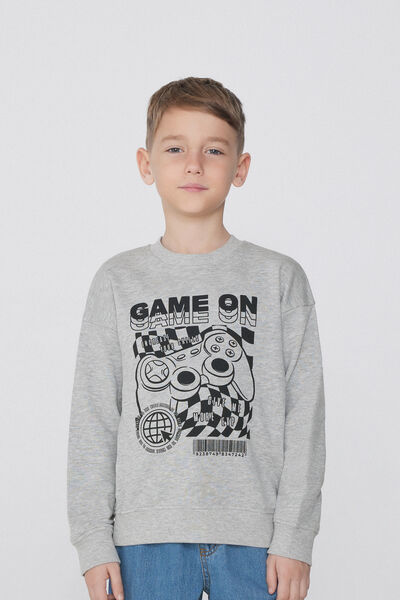 Tezenis Sudadera Manga Larga con Estampado para Niño Niño Gris Tamaño 8-9