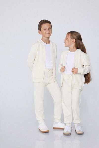 Tezenis Pantalón de Felpa de Niños Unisex Blanco Tamaño 10-11