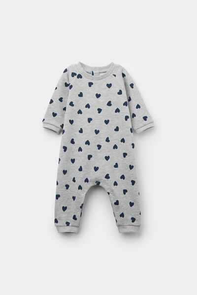 Tezenis Pelele para Bebé de Manga Larga de Felpa de Algodón Grueso  Gris Tamaño 9-12