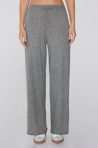 Tezenis Pantalones Largos Gruesos Palazzo Lana Mujer Gris Tamaño S