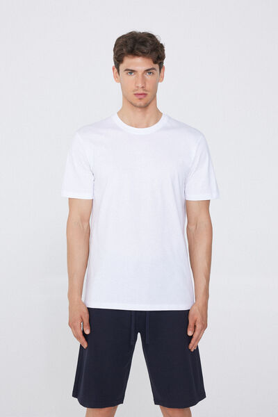 Tezenis Camiseta básica 100% algodón para hombre Hombre Blanco Tamaño L