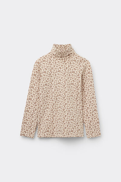 Tezenis Camiseta Cuello Alto Algodón Térmico Estampado Niños Unisex Unisex Marrón Tamaño 10-11