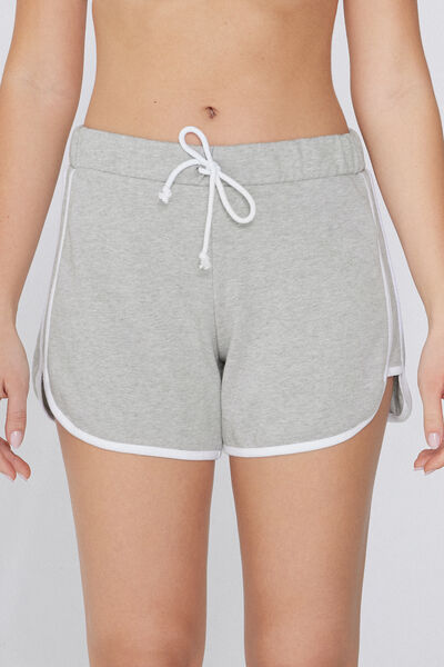 Tezenis Shorts de Felpa con Ribetes Mujer Gris Tamaño M