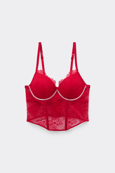 Tezenis Sujetador Tipo Top Push-Up Precious Spark Mujer Rojo Tamaño 1B