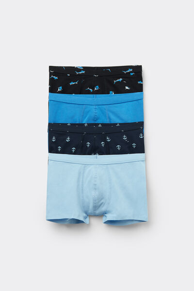 Tezenis 4 Bóxers de Algodón para Niño Estampados Niño Negro Tamaño 8-9