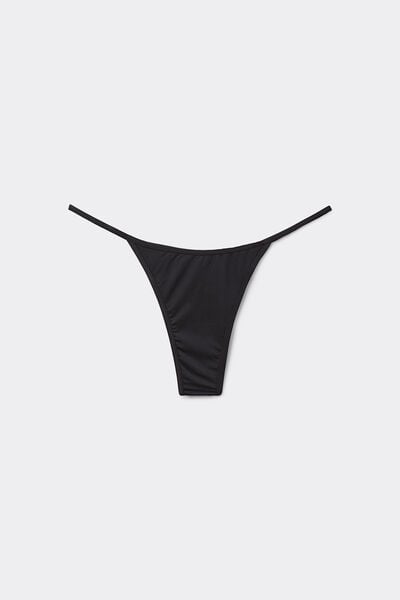 Tezenis Tanga de Bikini Reciclado con Tiras Laterales Mujer Negro Tamaño L
