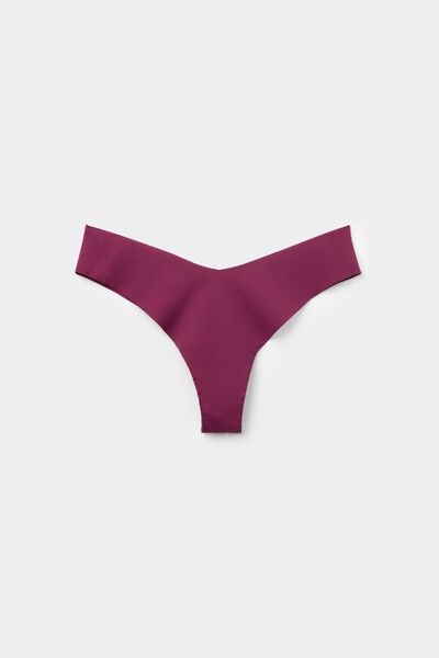 Tezenis Braga brasileña pernera alta de microfibra sin costuras Mujer Rojo Tamaño XL