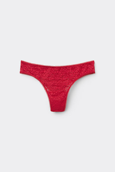 Tezenis Braguita Brasileña de Encaje Reciclado Mujer Rojo Tamaño XS