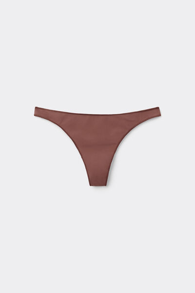 Tezenis Tanga de Microfibra Reciclada Mujer Marrón Tamaño XS