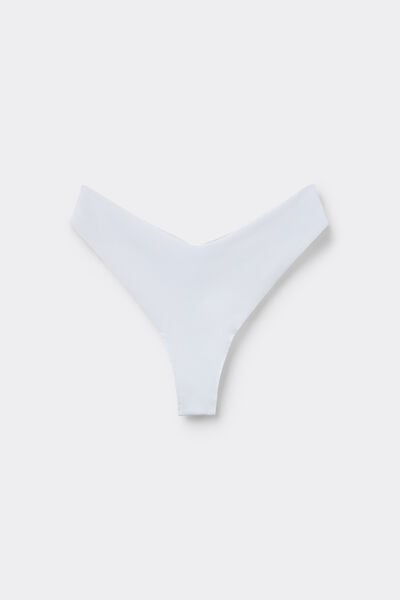 Tezenis Braga brasileña pernera alta de microfibra sin costuras Mujer Blanco Tamaño M