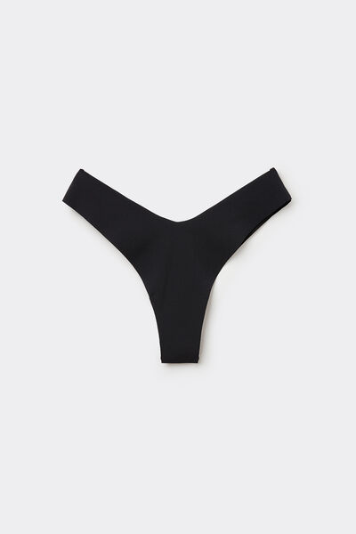 Tezenis Braga brasileña pernera alta de microfibra sin costuras Mujer Negro Tamaño XL