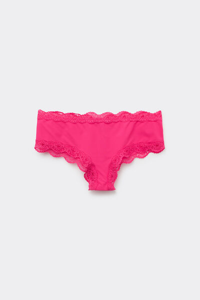 Tezenis Culotte Brasileño Microfibra Reciclada y Encaje Mujer Rosa Tamaño M
