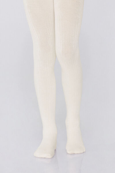 Tezenis Media térmica para niña de canalé Chica Blanco (avorio) Tamaño 4-6