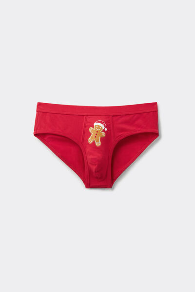 Tezenis Calzoncillos de Algodón Elástico Estampado Navideño Hombre Rojo Tamaño M