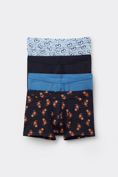 Tezenis 4 Bóxers de Algodón para Niño Estampados Niño Azul Tamaño 10-11