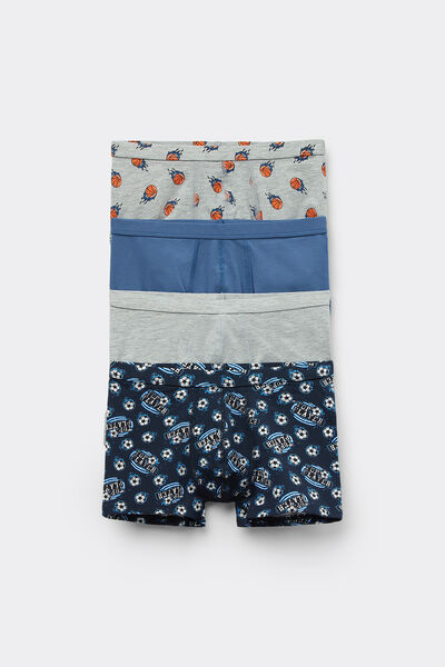 Tezenis 4 Bóxers de Algodón para Niño Estampados Niño Negro Tamaño 10-11