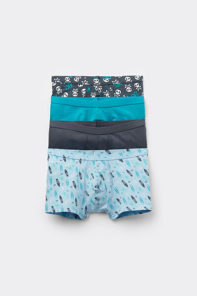 Tezenis 4 Bóxers de Algodón para Niño Estampados Niño Gris Tamaño 4-5