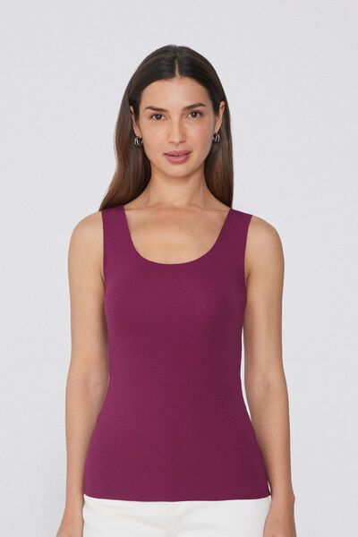 Tezenis Camiseta Tirantes Sin Costuras Algodón Orgánico Mujer Rojo Tamaño S