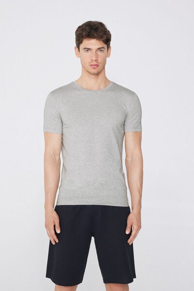 Tezenis Camiseta de Algodón Orgánico Elástico Hombre Gris Tamaño S