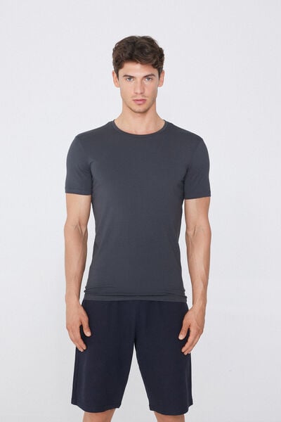 Tezenis Camiseta de Algodón Orgánico Elástico Hombre Gris Tamaño S
