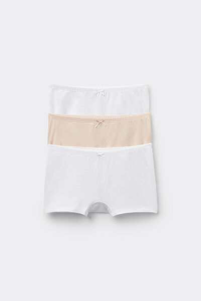 Tezenis 3 Culottes Pantalón Corto Algodón Niña Chica Blanco Tamaño 8-9