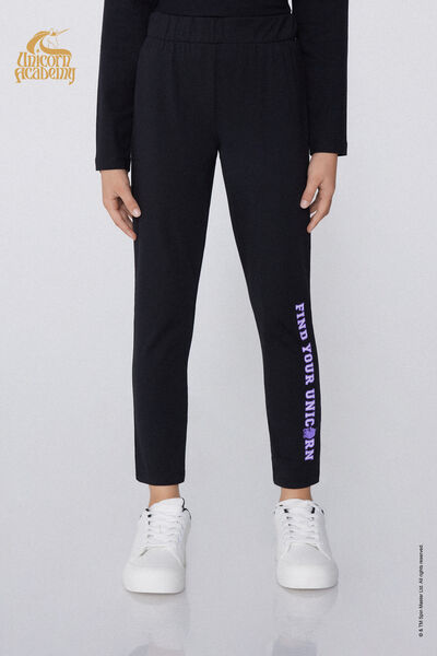 Tezenis Leggings Niña Estampado Unicorn Academy Chica Negro Tamaño 10-11