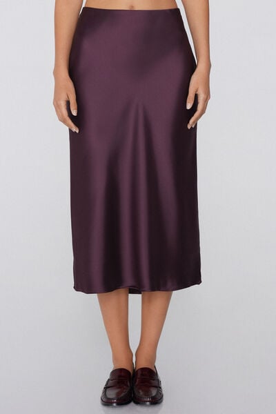 Tezenis Falda de Raso Midi Mujer Violeta Tamaño M