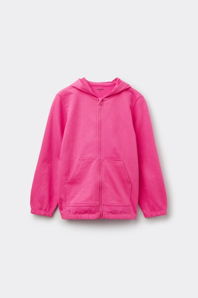 Tezenis Sudadera de Algodón con Capucha y Cremallera Unisex para Niños Unisex Rosa Tamaño 10-11