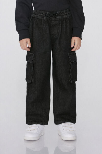 Tezenis Vaqueros Cargo con Cordón Niño Niño Negro Tamaño 8-9
