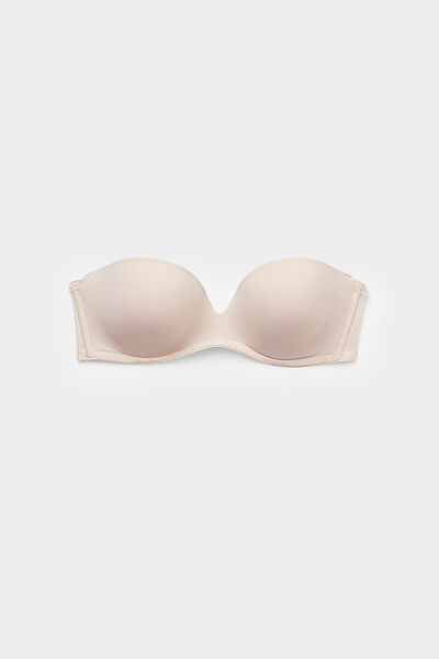 Tezenis Sujetador bandeau acolchado de microfibra reciclada de New York Mujer Blanco (avorio) Tamaño 2B