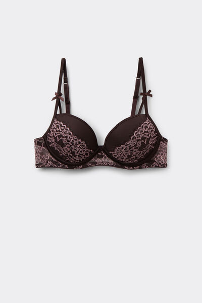 Tezenis Sujetador Push-Up con Relleno Venice Midnight Bloom Mujer Rosa Tamaño 1B