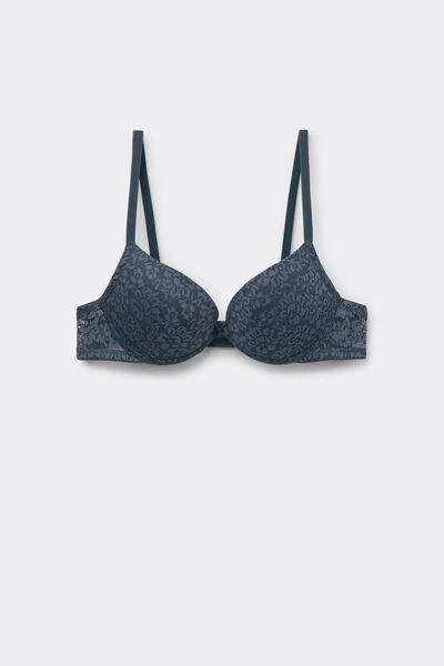Tezenis Sujetador Super Push-up Encaje Reciclado Los Angeles Mujer Gris Oscuro Tamaño 2A
