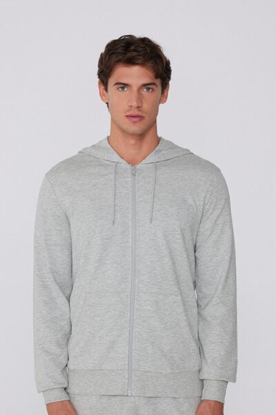 Tezenis Sudadera Manga Larga Cremallera Capucha Hombre Gris Tamaño XXL