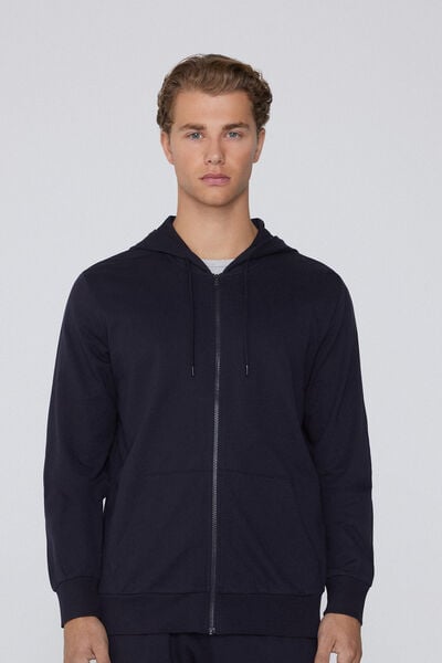 Tezenis Sudadera Manga Larga Cremallera Capucha Hombre Azul Tamaño XXL