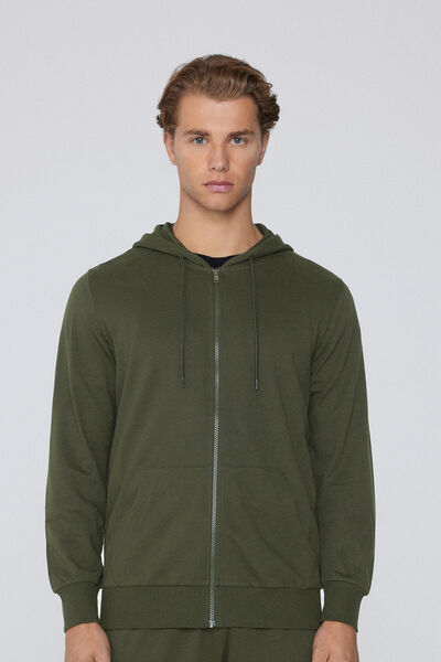 Tezenis Sudadera Manga Larga Cremallera Capucha Hombre Verde Tamaño S