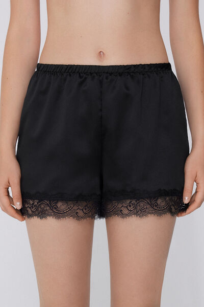 Tezenis Pantalón corto de pijama Mujer Negro Tamaño L