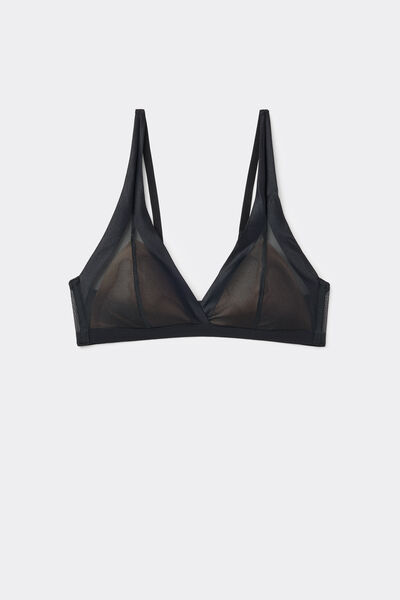 Tezenis Sujetador triangular con relleno ligero de tul Havana Essential Mujer Negro Tamaño 5B